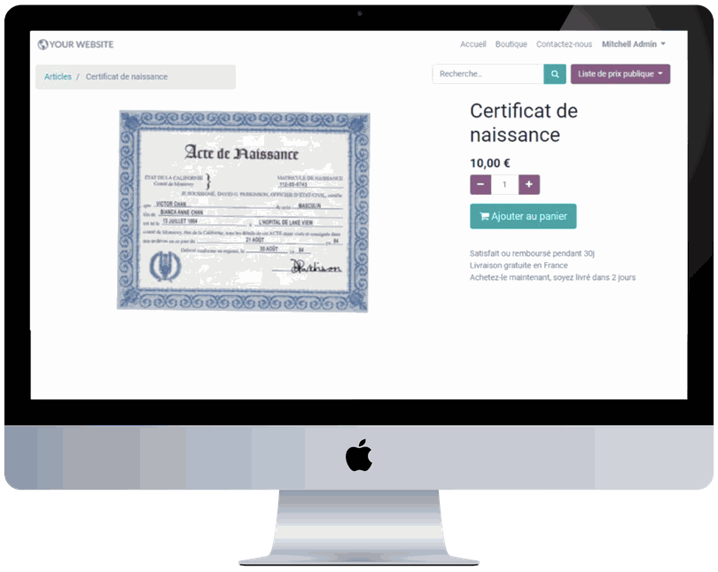 Acte de naissance en ligne Acte de naissance en ligne